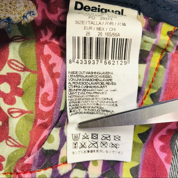 Desigual, Embroidered Jeans, Size 26 - Picture 8 of 16